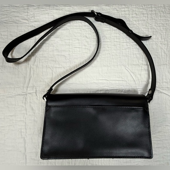 Patricia Nash Black Leather Fold-Over Crossbody - Picture 8 of 11